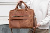 Містка чоловіча сумка ручної роботи Buffett для ноутбука та речей