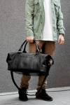 Black leather travel bag DS for men Black leather travel bag DS for men