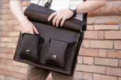 Bronx men's briefcase made of brown leather