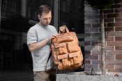 Men's leather backpack JACOB for laptop