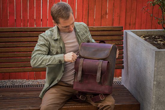 Рюкзак городской из винтажной кожи Рюкзак городской из винтажной кожи