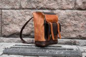 Кожаный рюкзак для ручной клади коричневого цвета