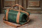 Дорожная кожаная сумка DS из телячьей зеленой кожи Дорожная кожаная сумка DS из телячьей зеленой кожи