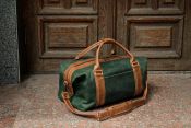 Дорожная кожаная сумка DS из телячьей зеленой кожи Дорожная кожаная сумка DS из телячьей зеленой кожи