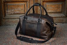 Leather Men's Carry-on Bag Brown