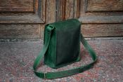 Green Leather Men's Messenger Bag