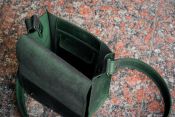 Green Leather Men's Messenger Bag