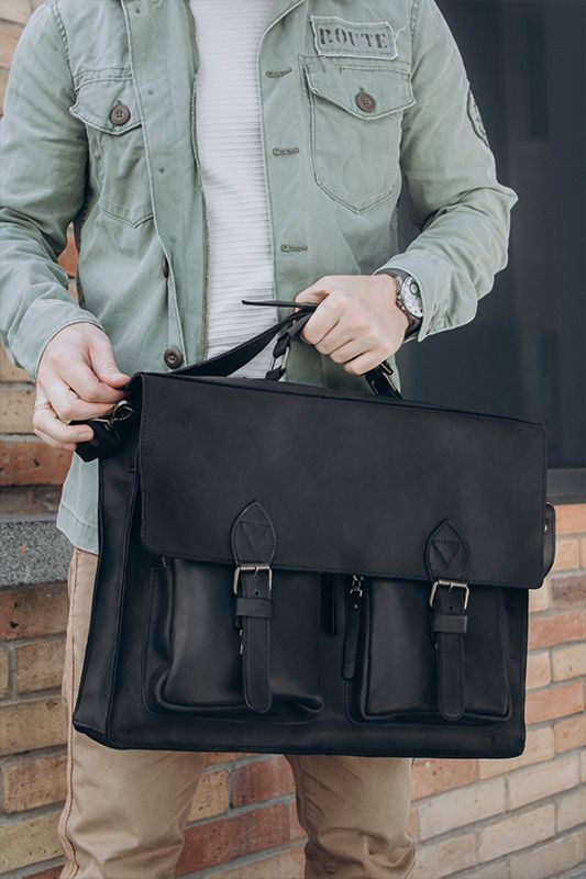 Business briefcase Bronx made of genuine leather for men