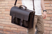 Bronx men's briefcase made of brown leather