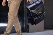 Мужской рюкзак Рим из натуральной кожи синего цвета Мужской рюкзак Рим из натуральной кожи синего цвета