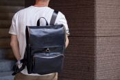 Мужской рюкзак Рим из натуральной кожи синего цвета Мужской рюкзак Рим из натуральной кожи синего цвета