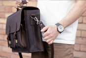 Bronx men's briefcase made of brown leather